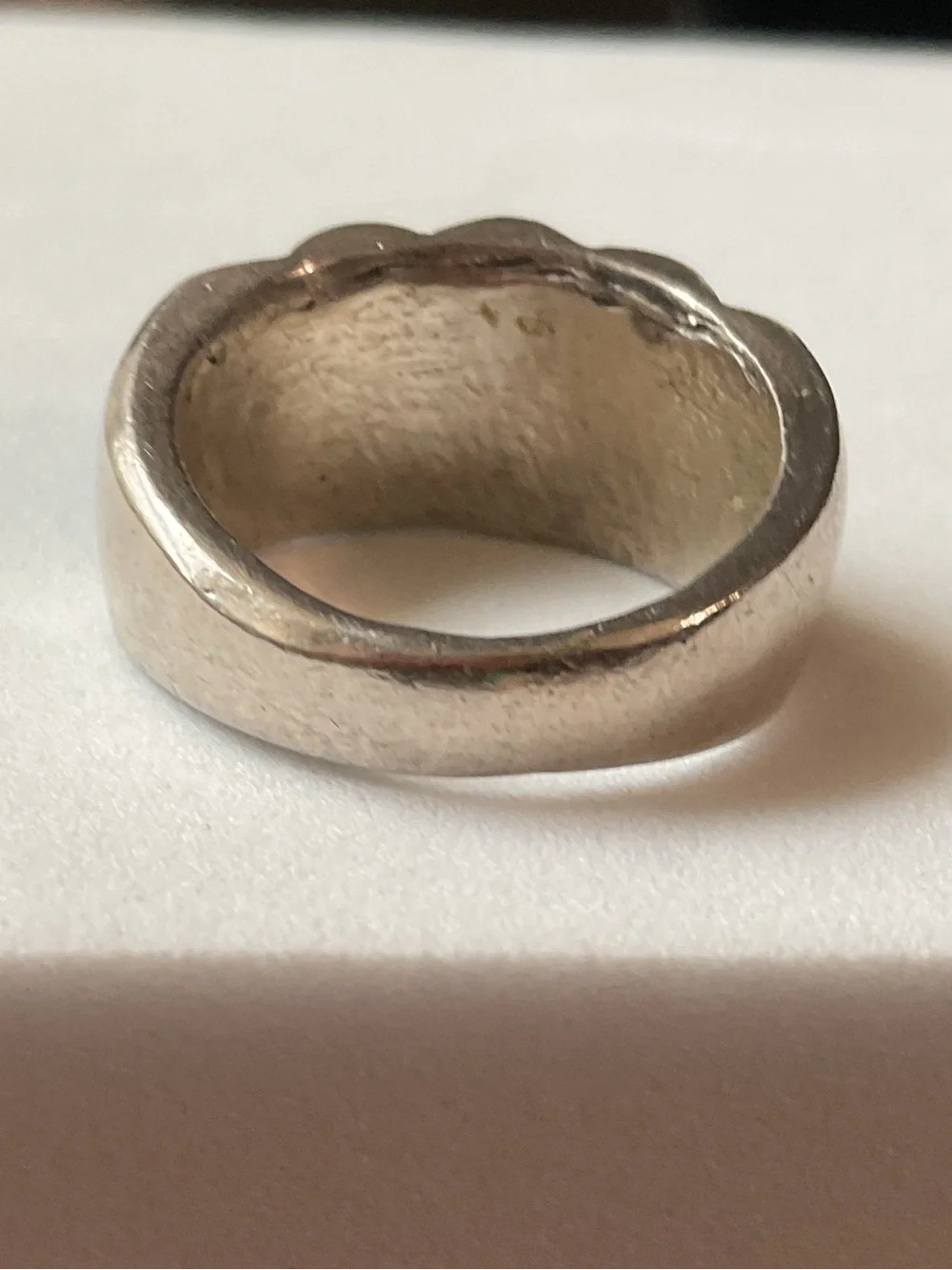 Vintage Sterling Silver Turquoise Inlay Native American Heavy Chunky Ring Size 6